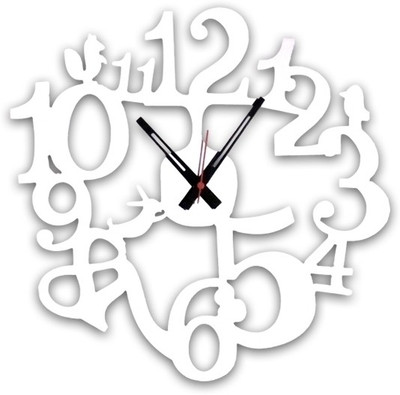 Home and You Stainless Steel Analog Wall Clock White Home and You Stainless Steel Analog Wall Clock White