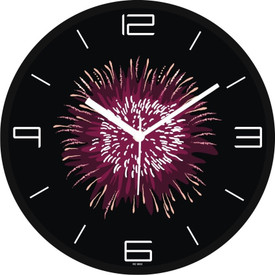 Regent Pink Designer Cracker Analog Wall Clock (Shiny Black)