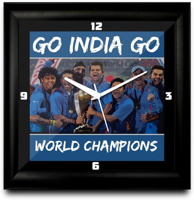 73% OFF on ShopMantra Go India Go Support Team India Square Analog Wall Clock Black