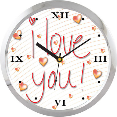 31% OFF on Shopping Monster Designer Love You Analog Wall Clock Silver