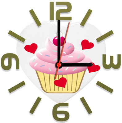 28% OFF on Ellicon 66 Love Cupcake Heart Analog Wall Clock White 28% OFF on Ellicon 66 Love Cupcake Heart Analog Wall Clock White