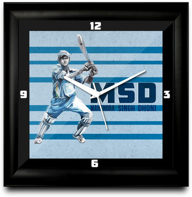 50% OFF on ShopMantra Mahendra Singh Dhoni Msd Square Analog Wall Clock Black