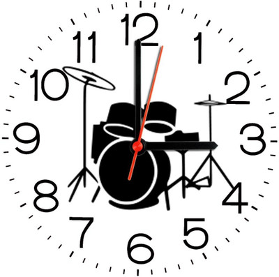 28% OFF on Ellicon 211 Drum Design Analog Wall Clock White