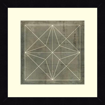 19% OFF on ART4U Geometric Blueprint I - Framed Print 16 inch x 16 inch 16 inch X inch 16, Multicolor