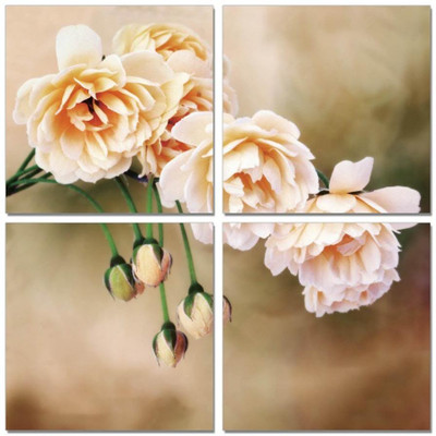 33% OFF on Go Hooked Beige And Green Mdf 4 Panel Wallpaper