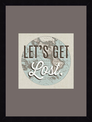 25% OFF on ART4U French World Map Inspiration Lets Get Lost - Framed Print 20 inch x 26 inch 26 inch X inch 20, Multicolor