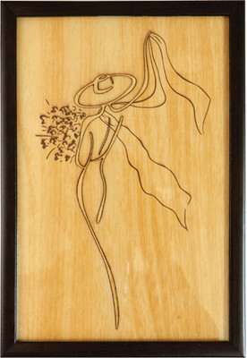 40% OFF on Bion Creations Wooden Carved Painting Flower & Scaf