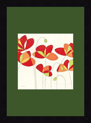 19% OFF on ART4U Poppy Field Square I - Framed Print 16 inch x 22 inch 22 inch X inch 16, Multicolor