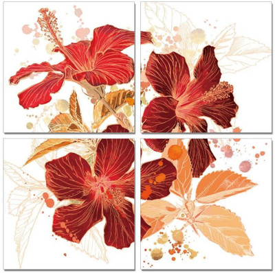 33% OFF on Go Hooked Red And White Mdf 4 Panel Wallpaper 33% OFF on Go Hooked Red And White Mdf 4 Panel Wallpaper