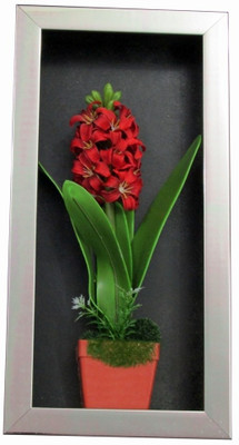 Fourwalls Artificial Stalk Flower Wall Hanging Frame - 3 20 cm X cm 40, Red, White, Green