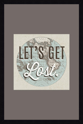 24% OFF on ART4U French World Map Inspiration Lets Get Lost - Framed Print 24 inch x 36 inch 36 inch X inch 24, Multicolor