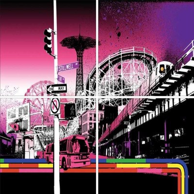 33% OFF on Go Hooked Pink And Black Mdf 4 Panel Wallpaper