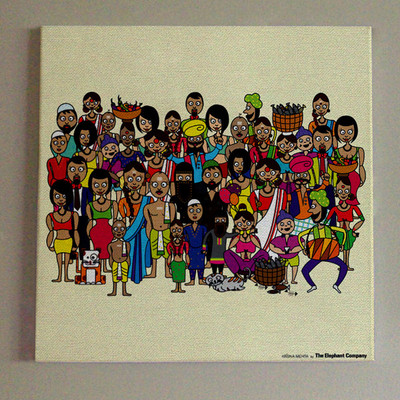 The Elephant Company TEC Wall Art India Family Large Multicolor The Elephant Company TEC Wall Art India Family Large Multicolor