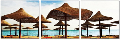 50% OFF on Go Hooked Blue And Brown Mdf 3 Panel Wallpaper