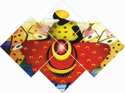 51% OFF on Go Hooked Red And Yellow MDF 4 Panel Wallpaper 51% OFF on Go Hooked Red And Yellow MDF 4 Panel Wallpaper