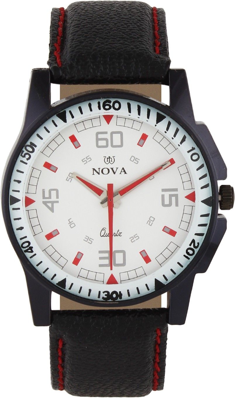 73% OFF on Nova MT-DOD-WHT-BLK-59 Stitch Detailing Analog Watch - For Men