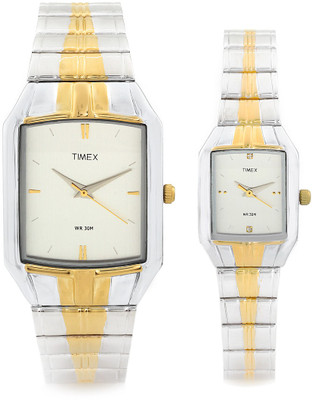 Timex Dresswear Analog Watch - For Couple (Gold, Silver)
