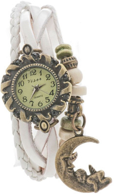 90% OFF on Crystal Collections Mon-WHT-12 Vintage Analog Watch - For Girls