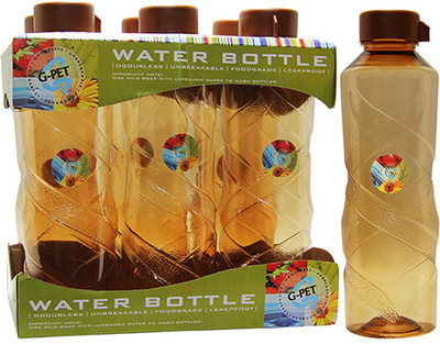 G-PET Fridge Poppy 1000 ml Water Bottles Set of 6, Amber G-PET Fridge Poppy 1000 ml Water Bottles Set of 6, Amber