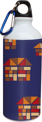 55% OFF on Tiedribbons Blue Background And Colored Hut Pattern 600 ml Water Bottle