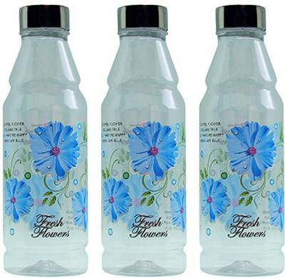 G-PET Fridge Rose with Steel Cap 1000 ml Water Bottles Set of 3, Blue