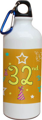 54% OFF on Tiedribbons 32nd Happy Birthday White Travel 600 ml Water Bottle
