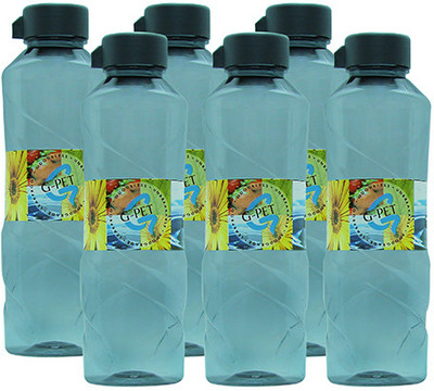 G-PET Fridge Poppy 1000 ml Water Bottles Set of 6, Grey G-PET Fridge Poppy 1000 ml Water Bottles Set of 6, Grey