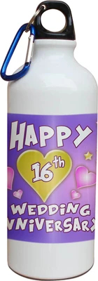 54% OFF on Tiedribbons 16th Happy Anniversary White Travel 600 ml Water Bottle