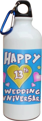 54% OFF on Tiedribbons 13th Happy Anniversary White Travel 600 ml Water Bottle
