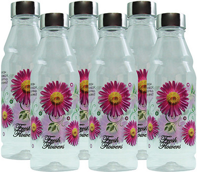 G-PET Fridge Rose with Steel Cap 1000 ml Water Bottles Set of 6, Purple