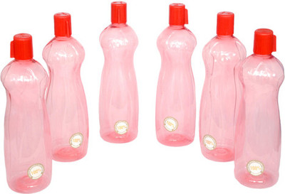 Harshpet Fridge Series 1000 ml Water Bottles Set of 6, Transparent Red Harshpet Fridge Series 1000 ml Water Bottles Set of 6, Transparent Red
