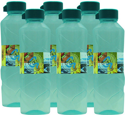 G-PET Fridge Poppy 1000 ml Water Bottles Set of 6, Sea Green G-PET Fridge Poppy 1000 ml Water Bottles Set of 6, Sea Green
