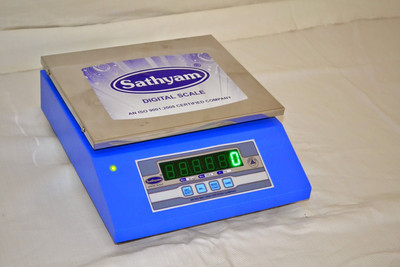 Sathyam Premium Table Top Flat Pan 10kg/1g Weighing Scale Blue