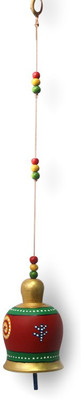 43% OFF on ExclusiveLane Handpainted Bell Hanging Multicolour Terracotta Windchime