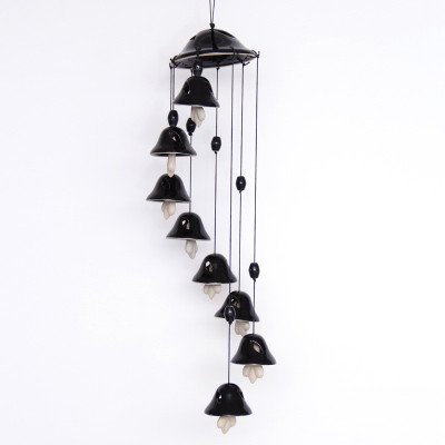 46% OFF on ExclusiveLane Melodious Sound Ceramic Set Of 8 In Black Ceramic Windchime