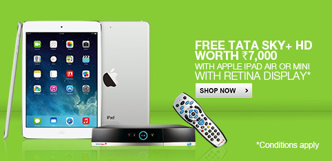 Free Tata Sky+ HD worth Rs. 7000 with select iPads