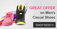 Buy Casual Shoes worth Rs 1499 or more - get 15% off, Rs. 2499 or more get 20% off
