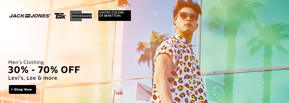 30% - 70% OFF on T-shirts, Shirts, Jeans & more